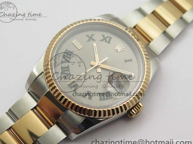 0110 Bold DateJust 36 SS RG 126231 BP Maker 1:1 Best Edition Gray Roman Dial on Oyster Bracelet 2513